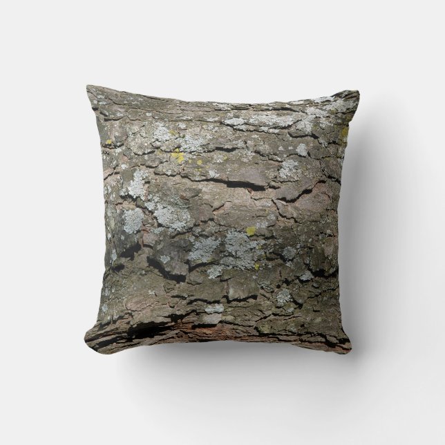 Wooden Bark Throw Pillow (Front)
