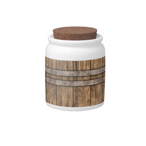 Wooden Barrel Art 1 Candy Jar