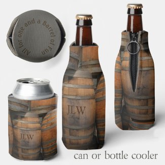Wooden Barrel Kegs Monogrammed  Photographic