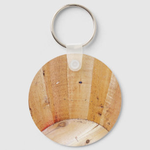 Wooden Barrel Keychain