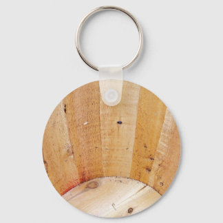 Wooden Barrel Keychain