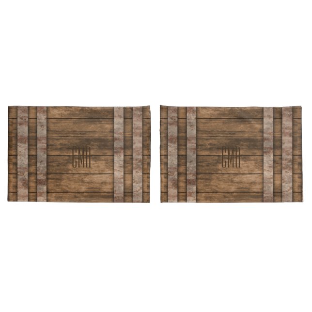 Wooden Barrel Look Pillow Case (Back-Set)