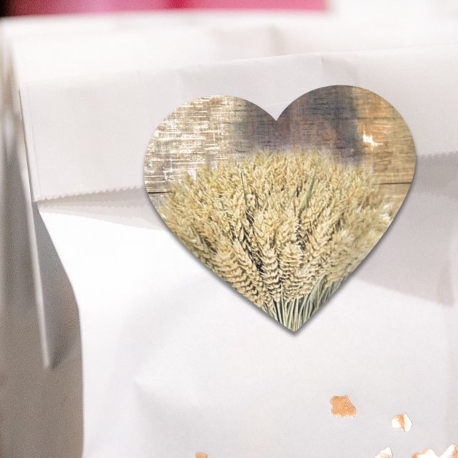 Wooden Barrel western country horseshoe wheat Heart Sticker (Wooden Barrel western country horseshoe wheat Heart Sticker)
