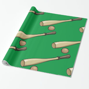 Wooden Baseball Bat Wrapping Paper