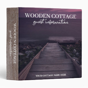 Wooden Beach House Vacation Rent Guest Information 3 Ring Binder