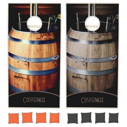 Wooden Beer Barrels Cornhole Set