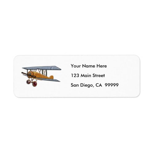 Wooden Biplane Label