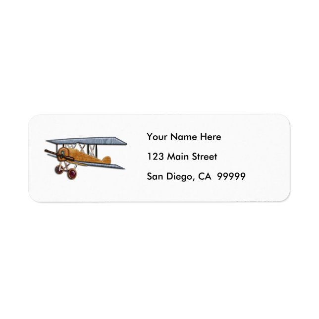 Wooden Biplane Label (Front)
