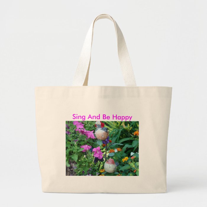 Wooden Birds Among The Blooms, Sing And Be Happy Bags