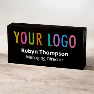 Wooden Black Name Plate for Wall, Door, or Desk Box Sign