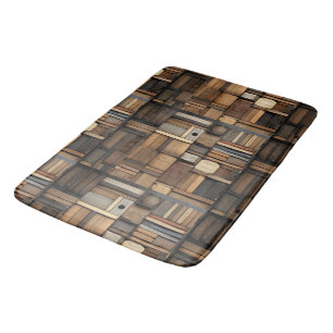 Wooden Block Typography and Art Collage7 Bath Mat