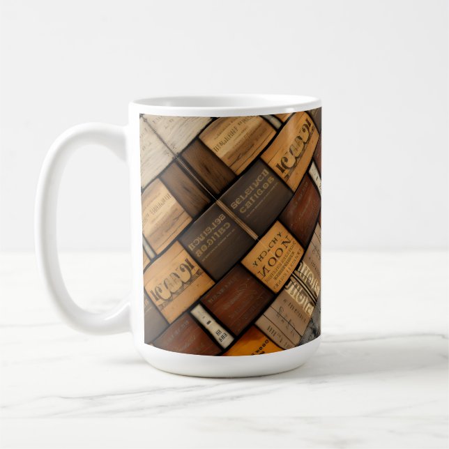 Wooden Block Typography and Art Collage 2 Coffee Mug (Left)