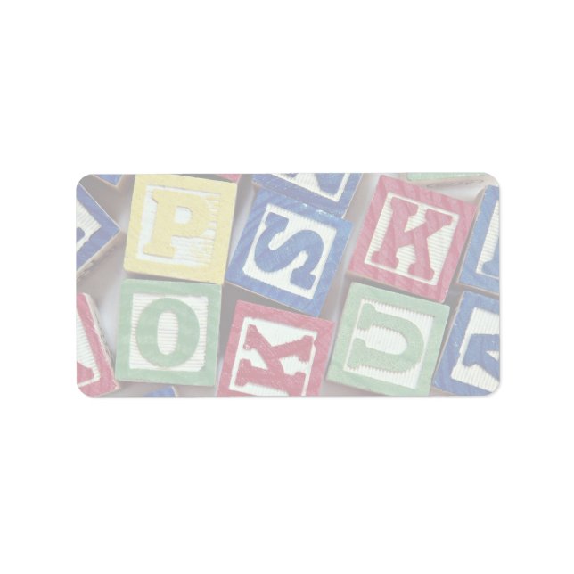 Wooden blocks with alphabets for kids label (Front)