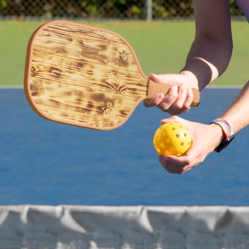 Wooden Board Nature Brown Wood Carved Texture Pickleball Paddle