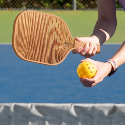 Wooden Board Nature Brown Wood Carved Texture Pickleball Paddle