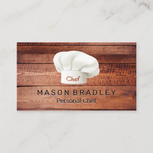 Wooden Boards  Chef Hat Business Card