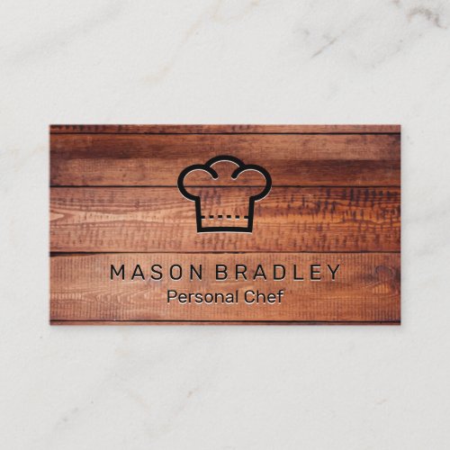 Wooden Boards  Chef Hat Business Card