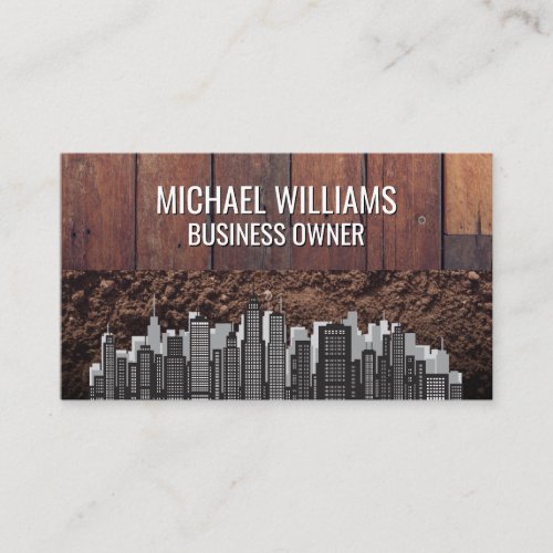 Wooden Boards Dirt  City Business Card