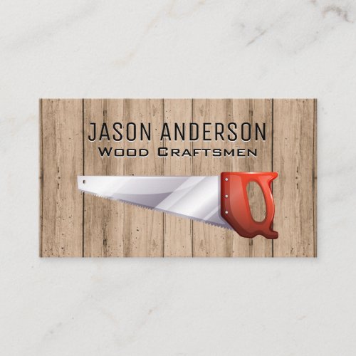 Wooden Boards  Hand Saw Business Card
