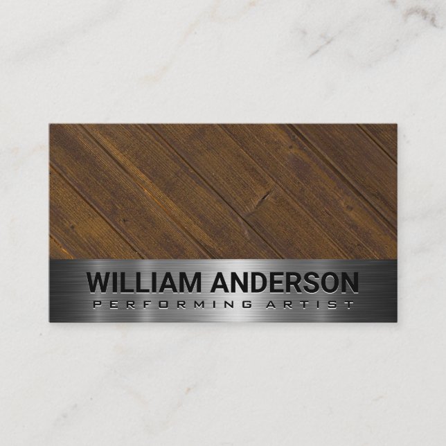 Wooden Boards | Metal Business Card (Front)