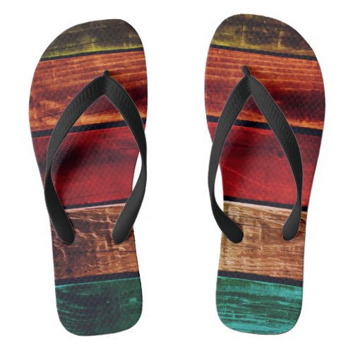 Wooden Boards Multi Flip Flops Jandals Thongs Slop