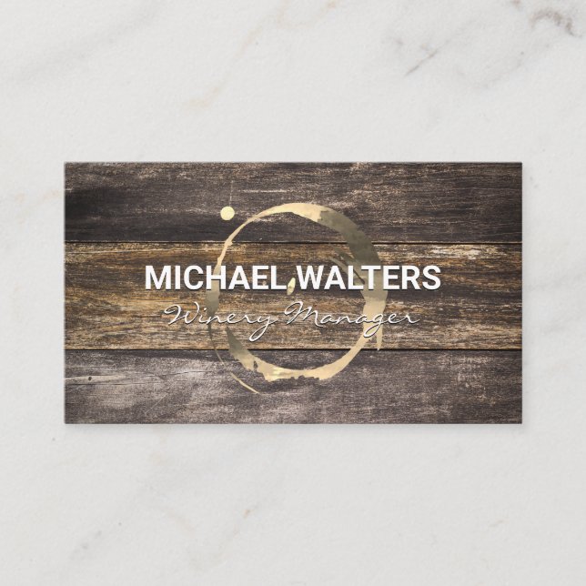Wooden Boards | Wine Stain Business Card (Front)