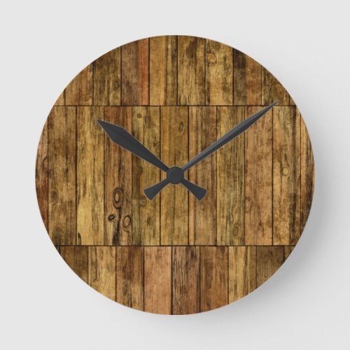 Wooden Boards Wood Panel Effect Clock