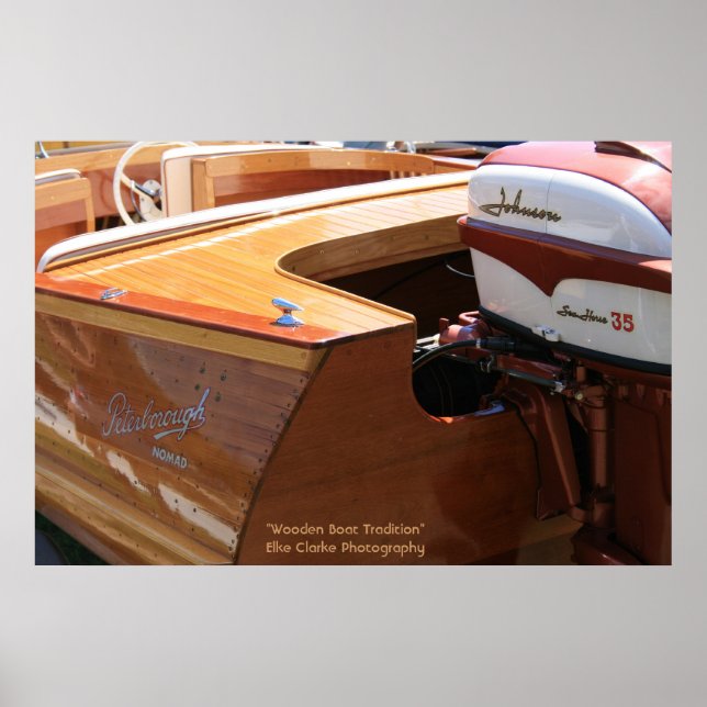 Wooden Boat and Nomad Motor Photography Poster (Front)