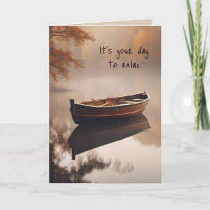 Wooden Boat Birthday  Card