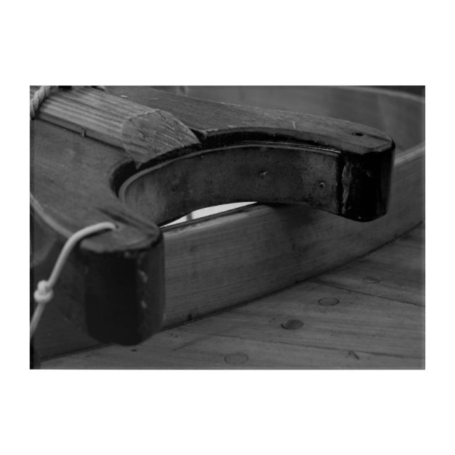 Wooden Boat Boom Yoke B/W Acrylic Wall Art (Front)