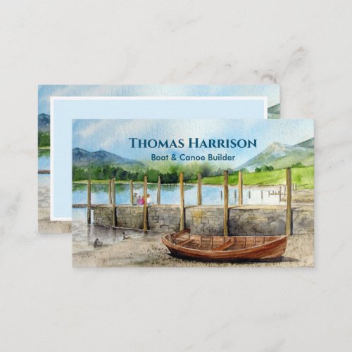 Wooden Boat on Derwentwater Lake District Cumbria Business Card