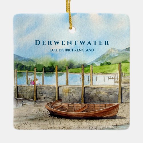 Wooden Boat on Derwentwater Lake District Cumbria Ceramic Ornament