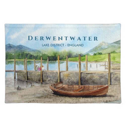 Wooden Boat on Derwentwater Lake District Cumbria Cloth Placemat