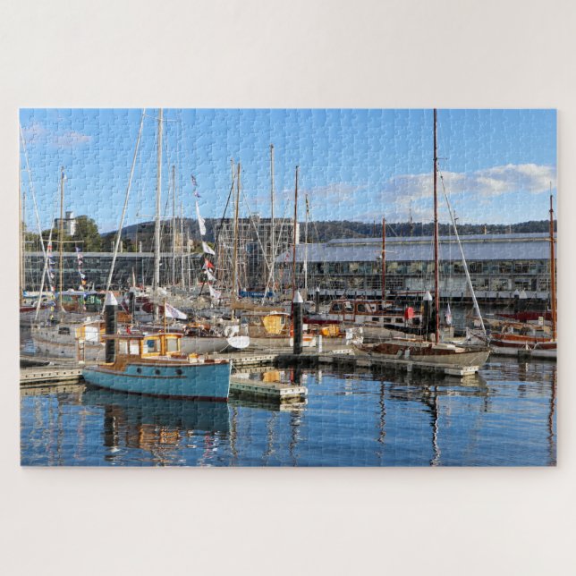 Wooden boats docked, Hobart, Tasmania, Australia  Jigsaw Puzzle (Horizontal)