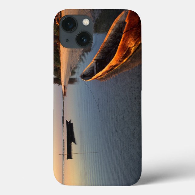 Wooden boats on Tondooni Beach Case-Mate iPhone Case (Back)