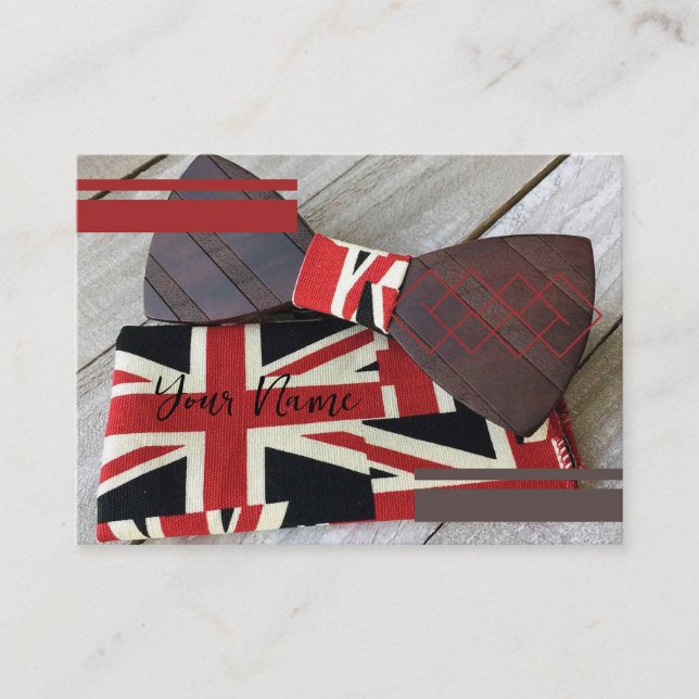 Wooden Bowtie Business Card (Front)