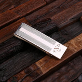 Wooden Box & Engraved Monogram Silver Money Clip (Top)