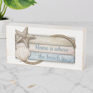 Wooden Box Sign-Beach