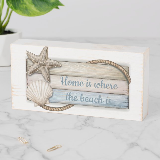 Wooden Box Sign-Beach  (In Situ Horizontal)