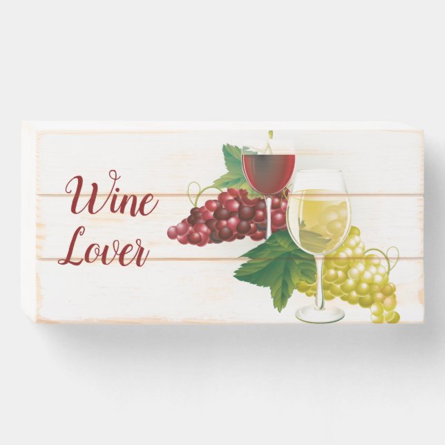 Wooden Box Sign-Wine Lover (Front Horizontal)