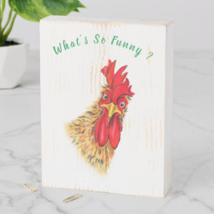 Wooden Box Sign with Rooster