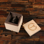 Wooden Box w/ Metal & Marble House Shaped Clock (Front)