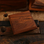 Wooden Box with Engraved Black Walnut Coasters (Front)