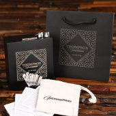 Wooden Box with Engraved Cufflinks and Tie Clip (Front)