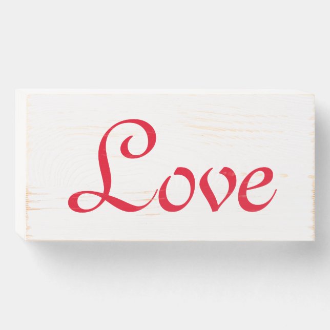 Wooden Box with the word "love" (Front Horizontal)