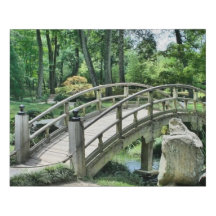 Wooden Bridge Faux Wrapped Canvas Print