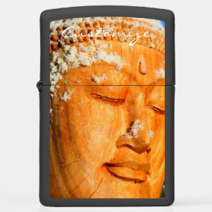 Wooden Buddha in Snow Thunder Cove Zippo Lighter