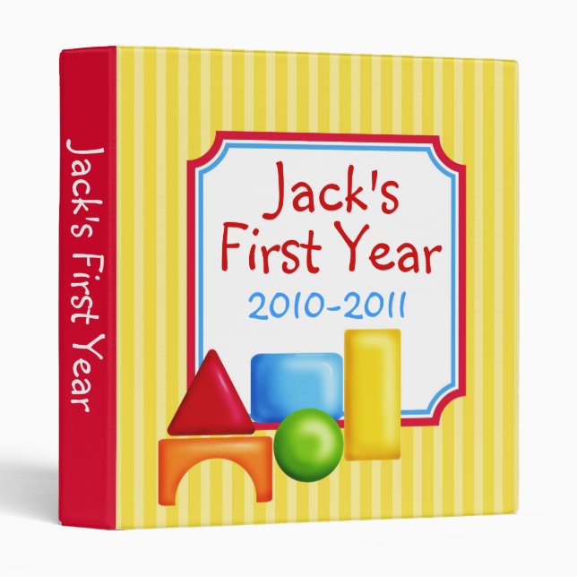 Wooden Building Blocks Toys Baby BInder (Front/Spine)