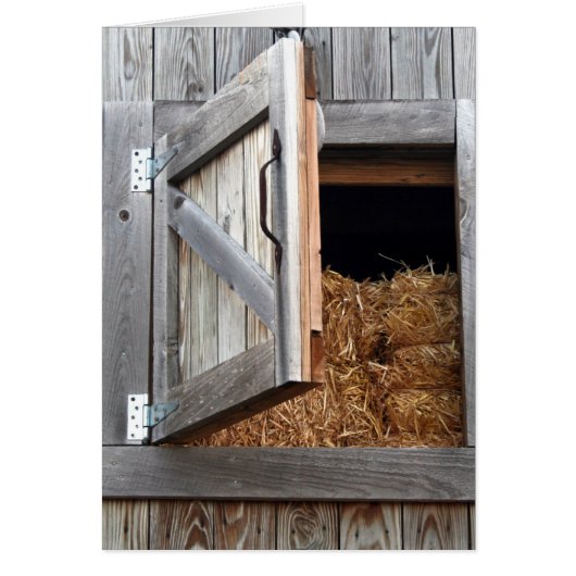 Wooden Building Hayloft Door Open Cards (Front)