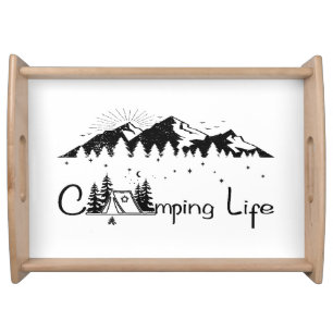Wooden Camping Serving Tray